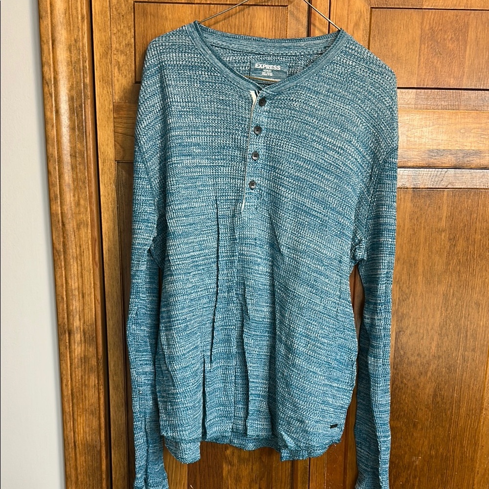 Men’s Express Blue Long Sleeve Thermal Shirt